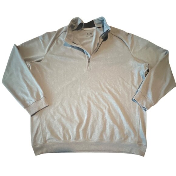 Adidas XL Gray 1/4 Zip Pullover Sweatshirt Golf Tennis Pickleball - Picture 1 of 6